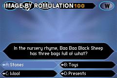 Who Wants to Be a Millionaire Junior for GBA screenshot